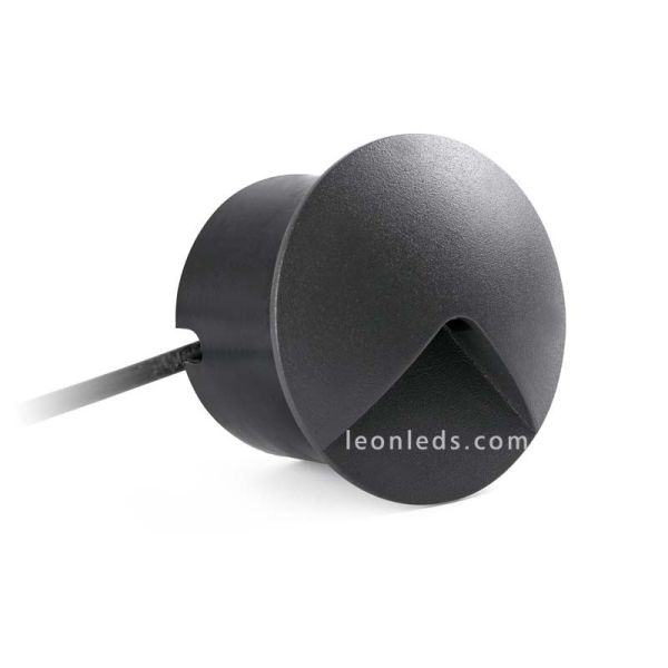Empotrable pared LED Jardín exterior Redondo Gris Oscuro 2W 3000K | Lámpara LED Empotrable Jardín Barata | LeonLeds Iluminación