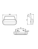 Galibo LED delantero ovalado Neon LD 2773 12/24V homologado IA A IP68 con soporte Blanco