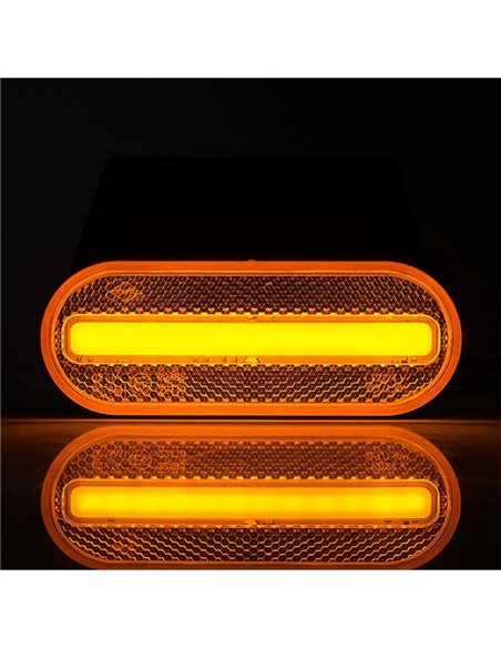 Néon ovale latéral à LED Galibo LD 2774 12/24 V avec support homologué IA SM1 IP68 Ambre