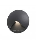 Empotrable pared LED Jardín exterior Redondo Gris Oscuro 2W 3000K | Lámpara LED Empotrable Jardín Barata | LeonLeds Iluminación