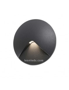 Empotrable pared LED Jardín exterior Redondo Gris Oscuro 2W 3000K | Lámpara LED Empotrable Jardín Barata | LeonLeds Iluminación