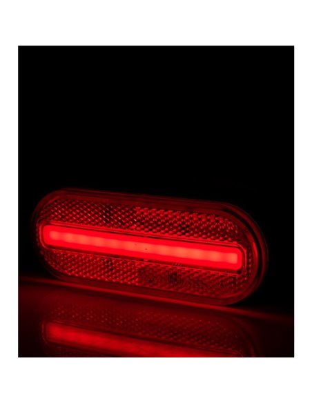 Feu de gabarit arrière ovale à LED néon avec support LD 2775 12/24 V, homologué IA R1, IP68, rouge