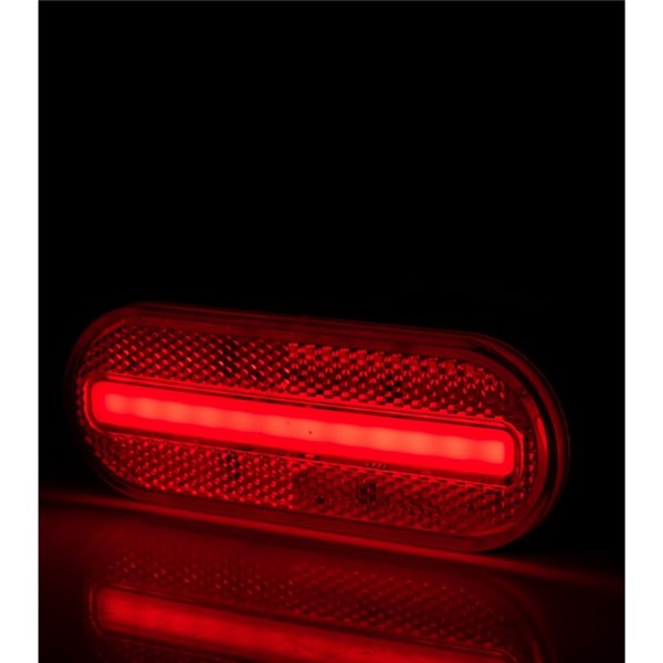 Feu de gabarit arrière ovale à LED néon avec support LD 2775 12/24 V, homologué IA R1, IP68, rouge