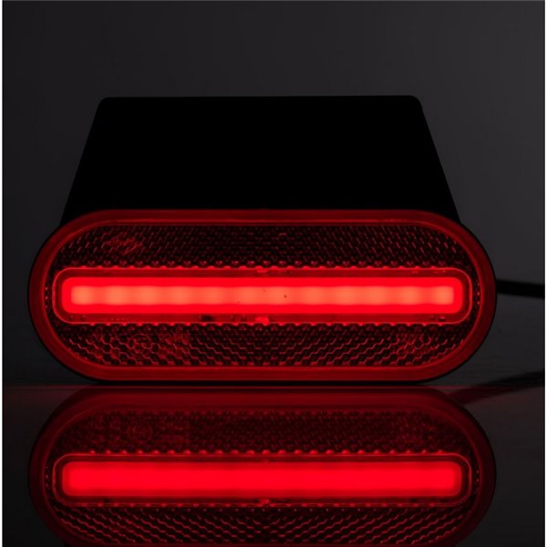 Feu de gabarit arrière ovale à LED néon avec support LD 2775 12/24 V, homologué IA R1, IP68, rouge