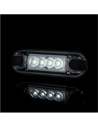 Luz de sinalização frontal LED LD 3210 de superfície plana, com classificação IP68, branca.