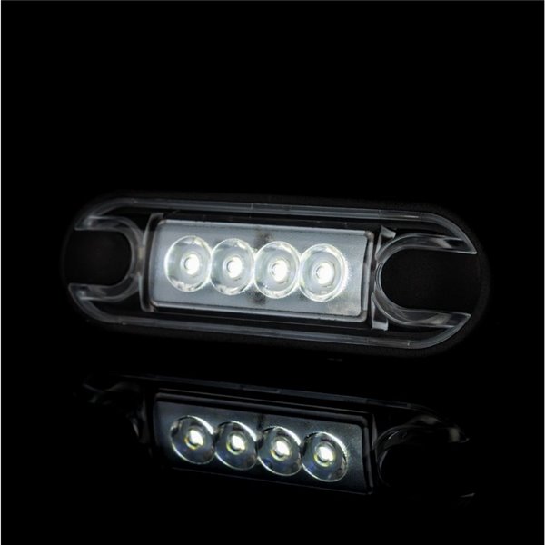 Luz de sinalização frontal LED LD 3210 de superfície plana, com classificação IP68, branca.