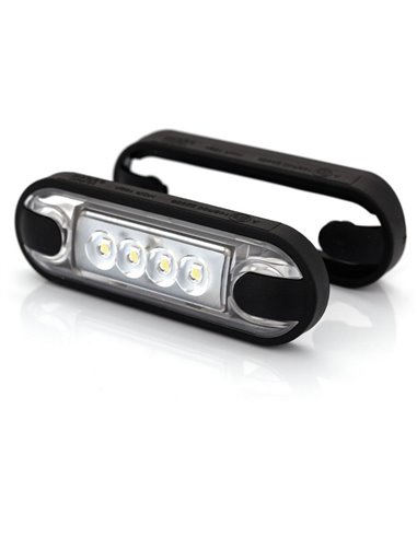 Luz de sinalização frontal LED LD 3210 de superfície plana, com classificação IP68, branca.