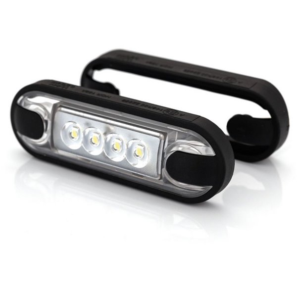 Luz de sinalização frontal LED LD 3210 de superfície plana, com classificação IP68, branca.