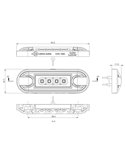 Piloto LED de gálibo delantero LD 3210 superficie plana homologado A IP68 Blanco