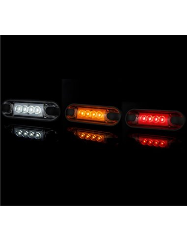 Luz de sinalização frontal LED LD 3210 de superfície plana, com classificação IP68, branca.