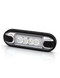 Piloto LED de gálibo delantero LD 3210 superficie plana homologado A IP68 Blanco