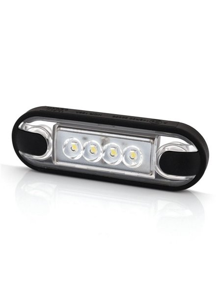 Piloto LED de gálibo delantero LD 3210 superficie plana homologado A IP68 Blanco