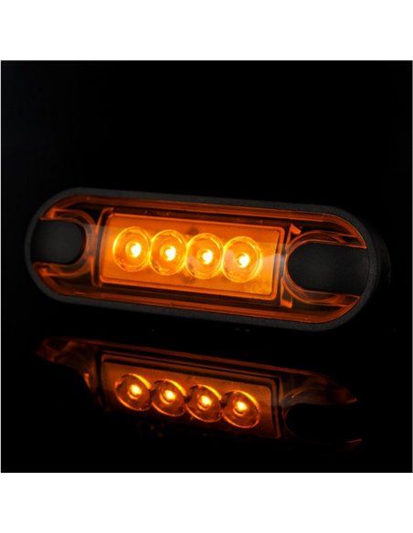 Piloto LED de gálibo lateral LD 3211 superficie plana homologado SM1 IP68 Ámbar