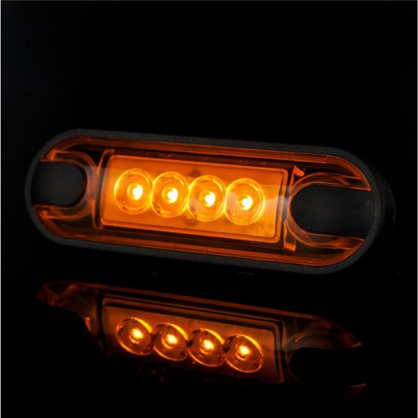 Piloto LED de gálibo lateral LD 3211 superficie plana homologado SM1 IP68 Ámbar