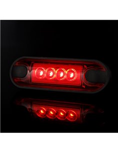 Luz de posição traseira LED de superfície plana LD 3212, homologada R1, IP68, vermelha 2