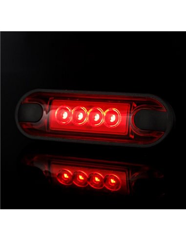 Piloto LED de gálibo trasero LD 3212 superficie plana homologado R1 IP68 Rojo