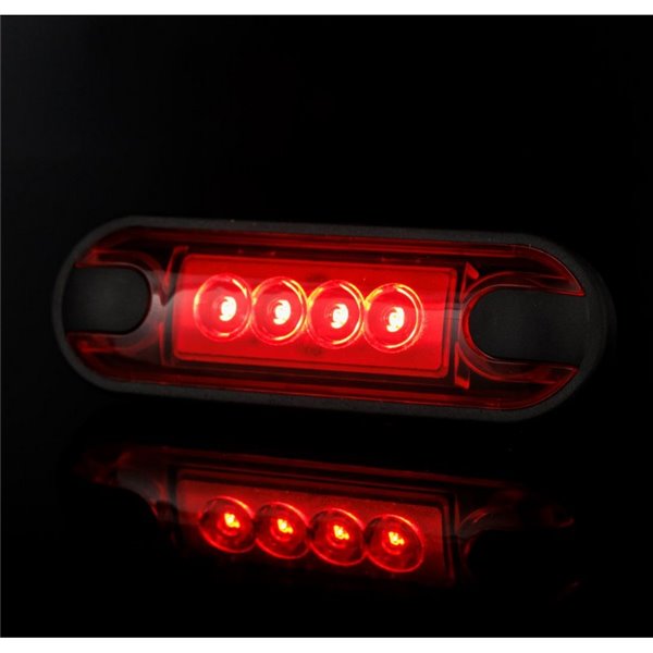 Luz de posição traseira LED de superfície plana LD 3212, homologada R1, IP68, vermelha