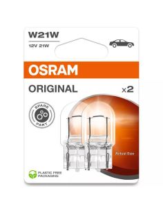 Bombilla Osram W21W Original 12V 21W casquillo W3x16q T20 – Pack 2 unidades