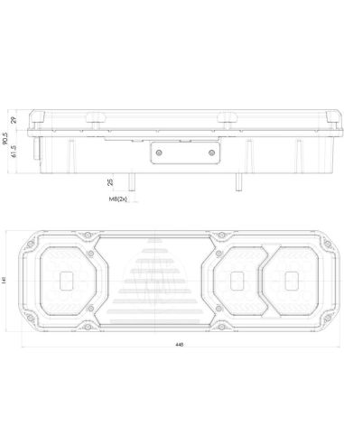 Medidas Piloto trasero LED Ultra Beuty Was
