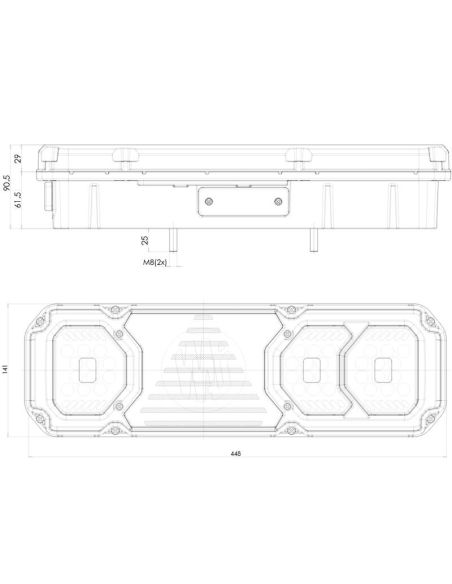 Medidas Piloto trasero LED Ultra Beuty Was