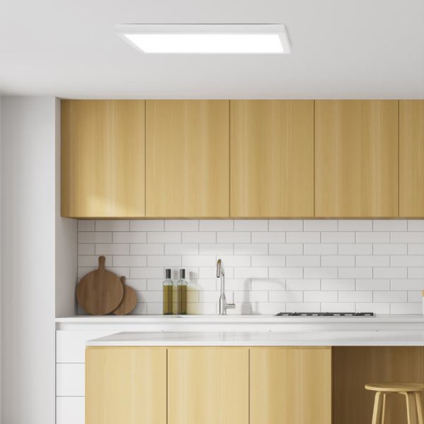 Ambiente Plafón LED rectangular blanco NIMAG 40W IP44 para cocina 3CCT 4800 lm 3000K - 4000K - 5000K