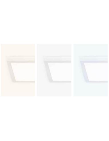 Luminária de teto LED retangular branca NIMAG 40W IP44 para cozinha, 3CCT, 4800 lm, 3000K - 4000K - 5000K