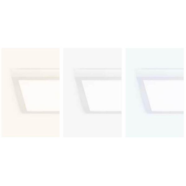 Plafonnier LED rectangulaire blanc NIMAG 40W IP44 pour cuisine, 3CCT, 4800 lm, 3000K - 4000K - 5000K