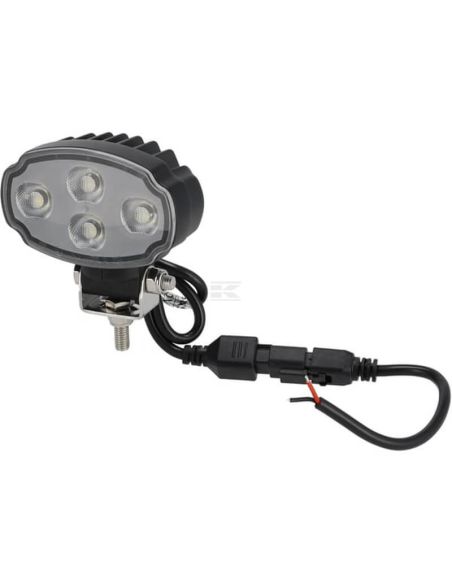 Mini farol de trabalho LED oval de 3000 lm e 20 W com conector Deutsch e suporte giratório.