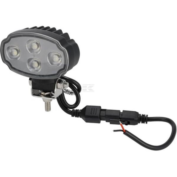 Mini farol de trabalho LED oval de 3000 lm e 20 W com conector Deutsch e suporte giratório.