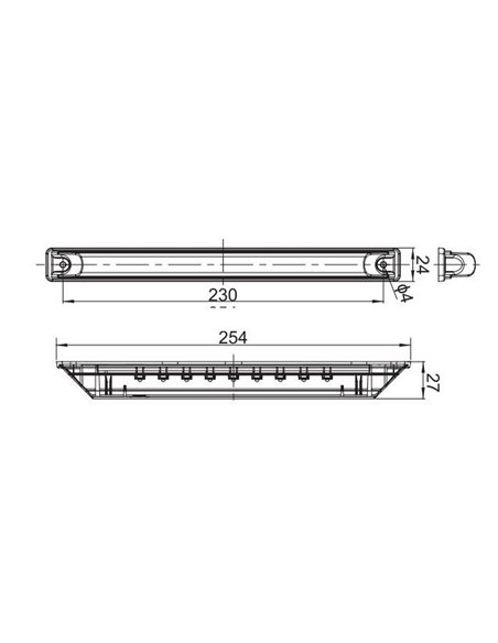 Feu stop à LED LSD 563 12/24V S3 E9 homologué IP68