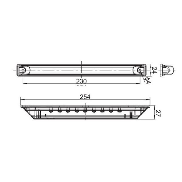 Luz de freno LED LSD 563 12/24V homologado S3 E9 IP68