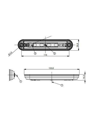 Luz de freno LSD 2524 12/24V homologado S3 IP68
