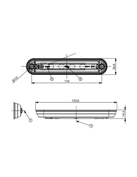 Luz de freno LSD 2524 12/24V homologado S3 IP68