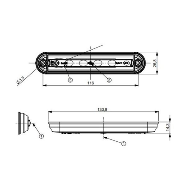 Feu stop LSD 2524 12/24V, homologué S3, IP68