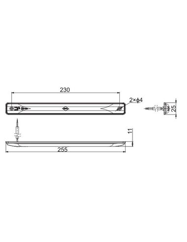 Tercera luz de freno LED LSD 2255 12/24V homologado S3 IP68