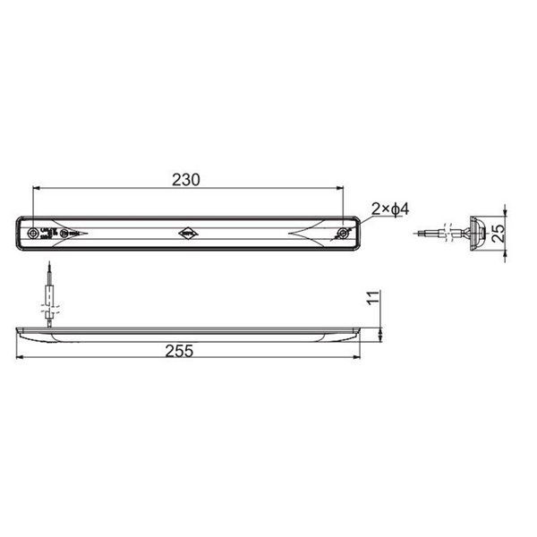 Troisième feu stop à LED LSD 2255 12/24V homologué S3 IP68