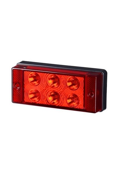Piloto LED antiniebla LED LPD 591 tapa roja 12/24V homologado F1 IP68