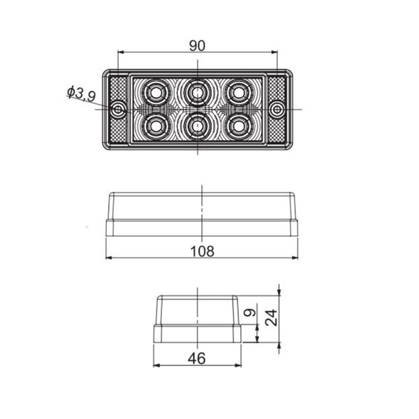 Piloto LED antiniebla LED LPD 591 tapa roja 12/24V homologado F1 IP68