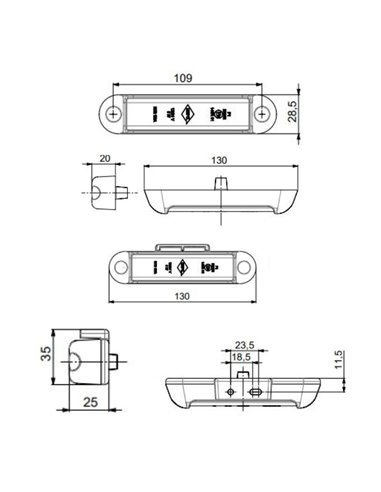 Phare antibrouillard LED LPD 3240 12/24V avec capuchon rouge, homologué F1 IP68