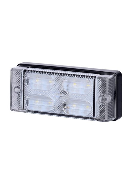 Feu de recul rectangulaire à LED, écran LCD 657, 12/24 V, homologué IP68.