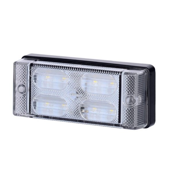 Feu de recul rectangulaire à LED, écran LCD 657, 12/24 V, homologué IP68.