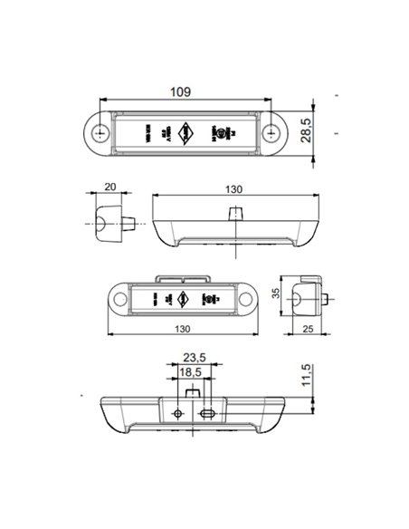 Luz de marcha atrás LED LCD 3241 12/24V homologado R IP68