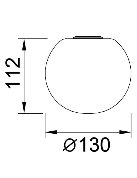 Globo de vidro para luminária pendente ANDROMEDA, com base e dimensões MODULAR LIGHT.