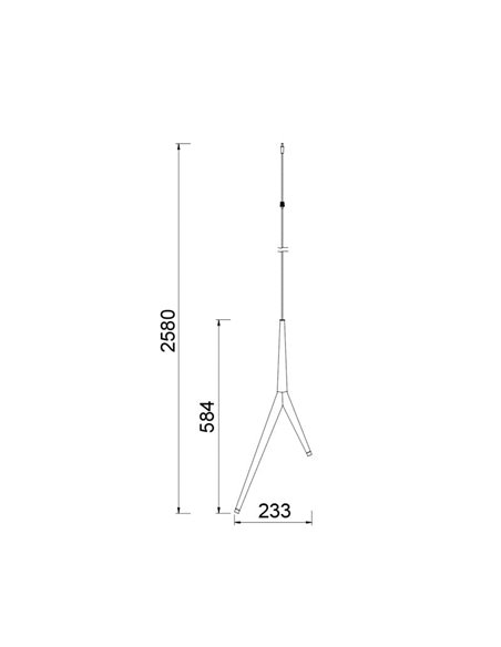 Suspension LED dorée ARRECIFE, avec 2 ampoules 4W 3000K 320lm, LUMIÈRE MODULAIRE 3 SUSPENSIONS