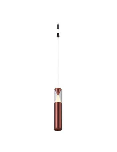 Colgante LED oro rosa SPARK 5,6W 3000K 635Lm con detalle triangular iluminado, MODULAR LIGHT 3 COLGANTES