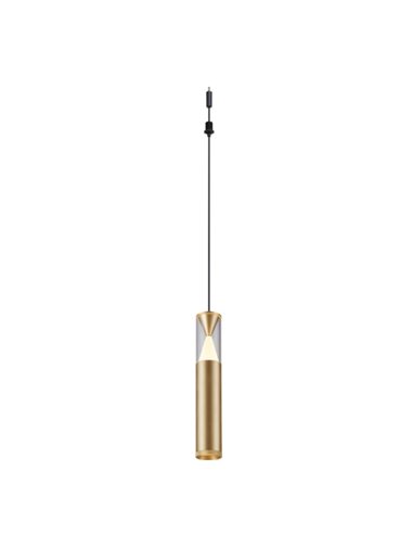 Colgante LED oro SPARK 5,6W 3000K 635Lm con detalle triangular iluminado, MODULAR LIGHT 3 COLGANTES