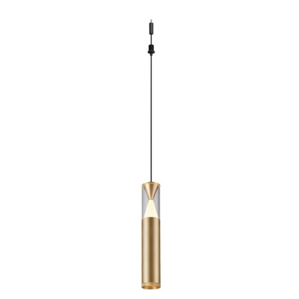 Colgante LED oro SPARK 5,6W 3000K 635Lm con detalle triangular iluminado, MODULAR LIGHT 3 COLGANTES