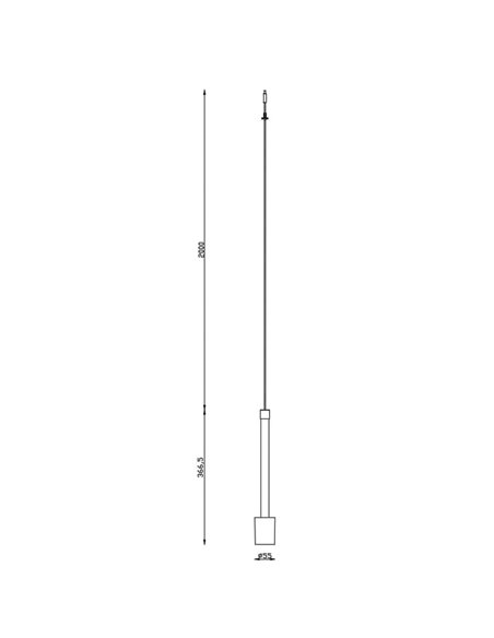Colgante LED negro FUGAZ con iluminación vertical, 6W 3000K 700Lm, MODULAR LIGHT 3 COLGANTES