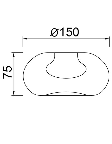 Cúpula plana em vidro tipo disco para a luminária ANDROMEDA e o sistema MODULAR LIGHT.