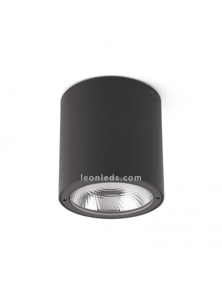 Plafón de Techo LED para exterior GOZ 8W Gris Oscuro IP54e aluminio y cristal de Faro Barcelona | Leonleds Iluminación